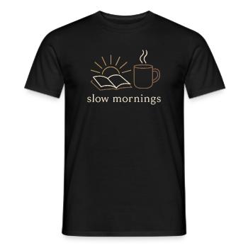 Cabincore Cozy winter self-care season - Men's T-Shirt - black - Front - AI Model Male 178 light (178cm)