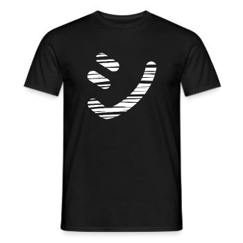 Japanese text 'シ' (Shi)- Brush - Men's T-Shirt - black - Front - AI Model Male 178 light (178cm)