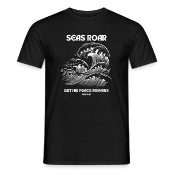 Seas Roar - Johannes 14:27 Design - Männer T-Shirt - Schwarz - Vorne - AI Model Male 178 light (178cm)