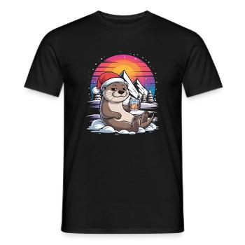Santa Funny Christmas Christmas with Saying - Men's T-Shirt - black - Front - AI Model Male 178 light (178cm)