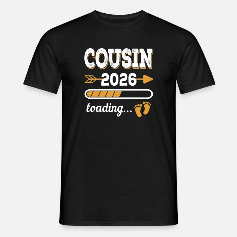 Cousin 2026 Loading Großer Cousin Geschenk - Männer T-Shirt - Schwarz