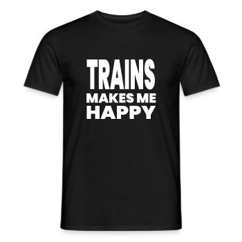 Trains - Men's T-Shirt - black - Front - AI Model Male 178 light (178cm)
