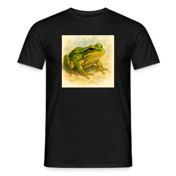 Watercolor Green Frog - Men's T-Shirt - black - Front - AI Model Male 178 light (178cm)