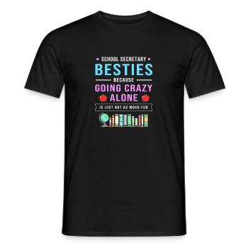 School Secretary School Secretary - Men's T-Shirt - black - Front - AI Model Male 178 light (178cm)