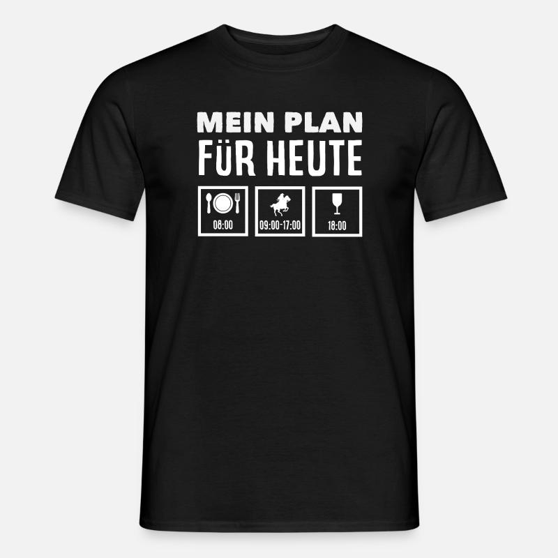Mein Plan Heute Pferdemädchen Reiten Ponyfans - Männer T-Shirt - Schwarz