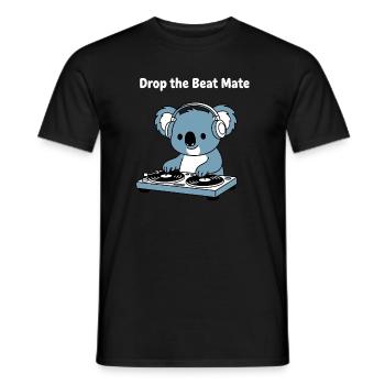 Drop the Beat Koala DJ - Männer T-Shirt - Schwarz - Vorne - AI Model Male 178 light (178cm)