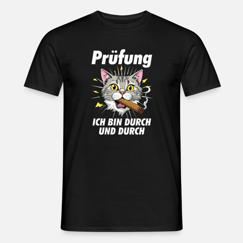 KATZE Zigarre Prüfung - Männer T-Shirt - Schwarz