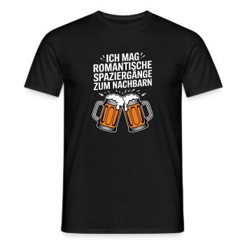I like romantic walks to the neighbor - Men's T-Shirt - black - Front - AI Model Male 178 light (178cm)