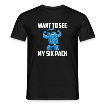 Je veux voir mon bloc de construction de briques Six Pack  - T-shirt homme - noir - Devant - AI Model Male 178 light (178cm)
