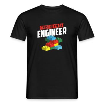 Trust Me I’m An Engineer Brick Builder Block Build - Men's T-Shirt - black - Front - AI Model Male 178 light (178cm)