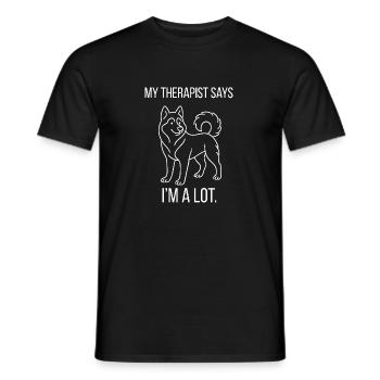 Humour husky - Trop cool pour s’asseoir - T-shirt homme - noir - Devant - AI Model Male 178 light (178cm)
