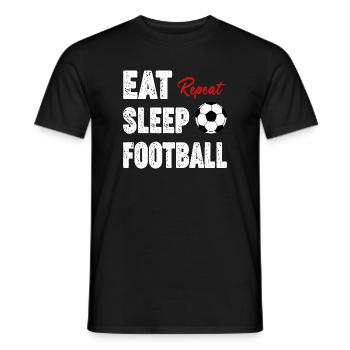 Eat Sleep Football Repeat - T-shirt homme - noir - Devant - AI Model Male 178 light (178cm)