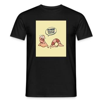 Today the worm is in! - Men's T-Shirt - black - Front - AI Model Male 178 light (178cm)