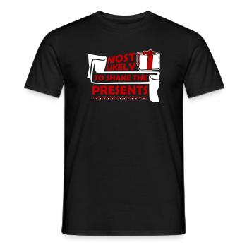 Le plus susceptible de secouer les cadeaux Noël Fun - T-shirt homme - noir - Devant - AI Model Male 178 light (178cm)