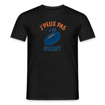 Ich kann nicht, ich habe Rugby - Männer T-Shirt - Schwarz - Vorne - AI Model Male 178 light (178cm)