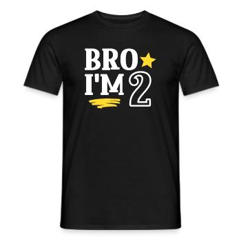Frère j’ai 2 ans Drôle Cool Anniversaire - T-shirt homme - noir - Devant - AI Model Male 178 light (178cm)
