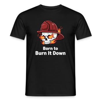 Born to Burn It Down Skull - Men's T-Shirt - black - Front - AI Model Male 178 light (178cm)