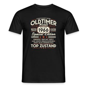 Oldtimer_1966_Jahrgang_Vintage_Retro_Geburtstag - Männer T-Shirt - Schwarz - Vorne - AI Model Male 178 light (178cm)