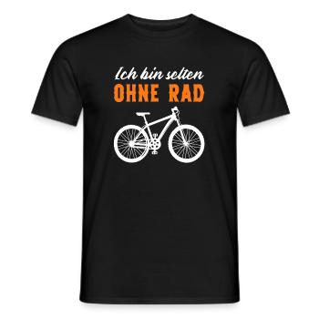 Rarely without a bike – funny bike sayings - Men's T-Shirt - black - Front - AI Model Male 178 light (178cm)