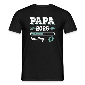 Papa 2026 Loading Idée cadeau futur papa - T-shirt homme - noir - Devant - AI Model Male 178 light (178cm)