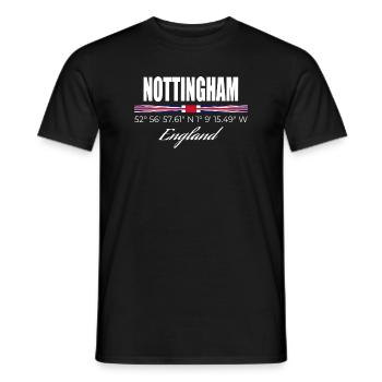Nottingham - Men's T-Shirt - black - Front - AI Model Male 178 light (178cm)