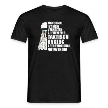 Verhalten Federball Badminton Badmintonspieler - Männer T-Shirt - Schwarz - Vorne - AI Model Male 178 light (178cm)