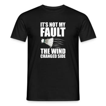 Not my fault Badminton badminton player - Men's T-Shirt - black - Front - AI Model Male 178 light (178cm)