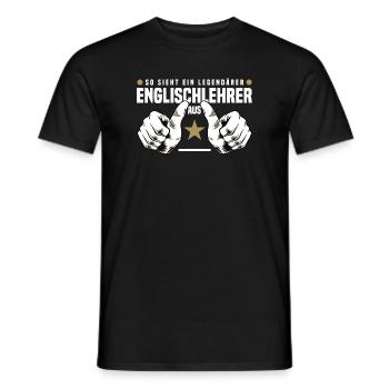 Professeur d’anglais - T-shirt homme - noir - Devant - AI Model Male 178 light (178cm)