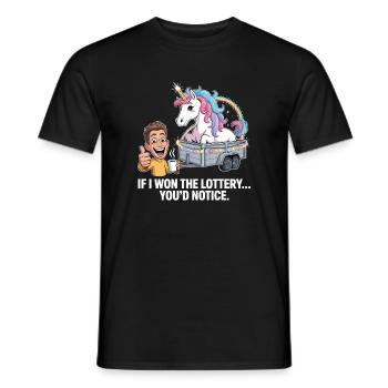 Funny If I Won The Lottery You'd Notice Yacht boat - Men's T-Shirt - black - Front - AI Model Male 178 light (178cm)