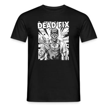 Dead Fix Skeleton Workshop - Men's T-Shirt - black - Front - AI Model Male 178 light (178cm)