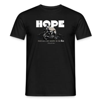 Hope For All My Hope Is In Him Psalm 62 5 Motorcycle - Men's T-Shirt - black - Front - AI Model Male 178 light (178cm)