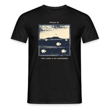 Psalm 23 The Lord Is My Shepherd Sheep - Men's T-Shirt - black - Front - AI Model Male 178 light (178cm)