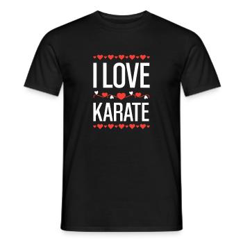 I Love Karate Herzdesign - Männer T-Shirt - Schwarz - Vorne - AI Model Male 178 light (178cm)