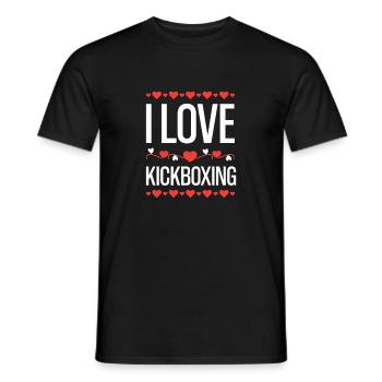 I Love Kickboxing  - Männer T-Shirt - Schwarz - Vorne - AI Model Male 178 light (178cm)
