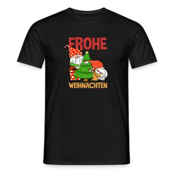 Joyeux Noël Gnomes avec chapeau de Père Noël - T-shirt homme - noir - Devant - AI Model Male 178 light (178cm)