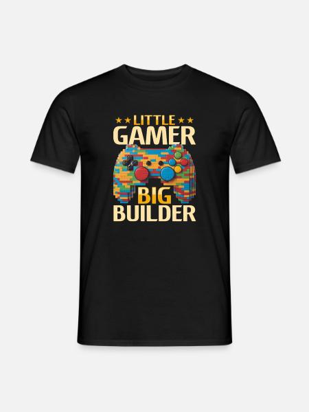 Building Blocks Gamer Gaming Brick Builder - Männer T-Shirt - Schwarz