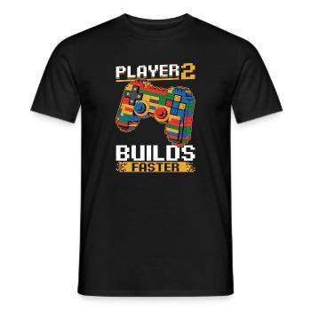Building Blocks Gamer Gaming Brick Builder - Männer T-Shirt - Schwarz - Vorne - AI Model Male 178 light (178cm)