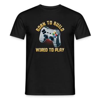 Building Blocks Gamer Gaming Brick Builder - Männer T-Shirt - Schwarz - Vorne - AI Model Male 178 light (178cm)