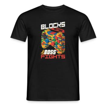 Building Blocks Gamer Gaming Brick Builder - Männer T-Shirt - Schwarz - Vorne - AI Model Male 178 light (178cm)