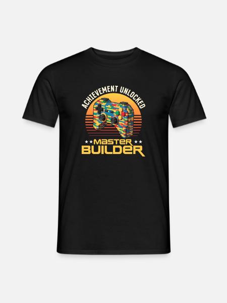 Building Blocks Gamer Gaming Brick Builder - Männer T-Shirt - Schwarz