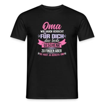 Mamie, nous avons essayé le meilleur cadeau pour toi - T-shirt homme - noir - Devant - AI Model Male 178 light (178cm)