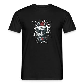 Horse Christmas Funny - Men's T-Shirt - black - Front - AI Model Male 178 light (178cm)