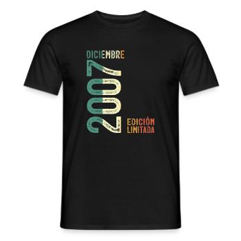 December 2007 Retro Vintage Birthday Gift - Men's T-Shirt - black - Front - AI Model Male 178 light (178cm)