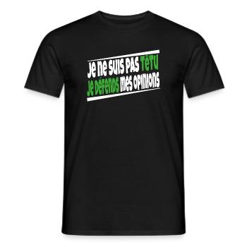 Je ne suis pas têtu - T-shirt homme - noir - Devant - AI Model Male 178 light (178cm)