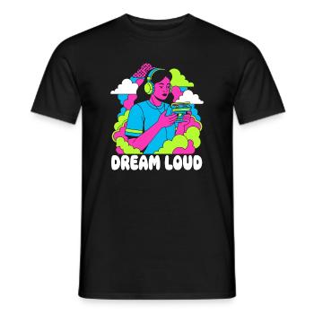 Dream Loud Neon Pop - Men's T-Shirt - black - Front - AI Model Male 178 light (178cm)