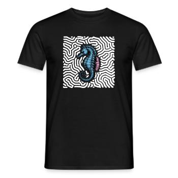 Seepferdchen - Männer T-Shirt - Schwarz - Vorne - AI Model Male 178 light (178cm)