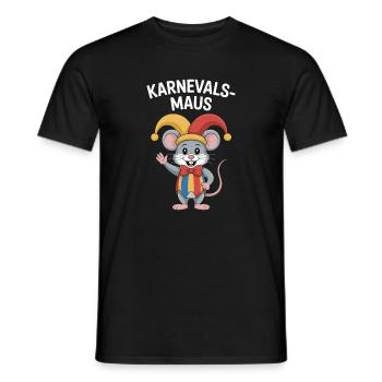 Karnevalsmaus Karneval Köln Kölner Karnevals Maus - Männer T-Shirt - Schwarz - Vorne - AI Model Male 178 light (178cm)