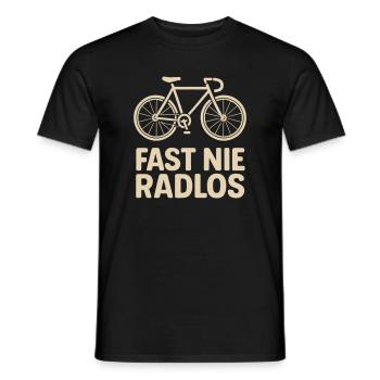 Vintage Bicycle Silhouettes Design Almost Never Wheelless - Men's T-Shirt - black - Front - AI Model Male 178 light (178cm)