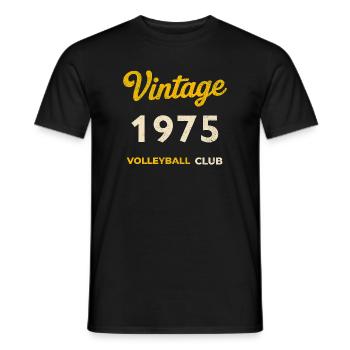 Millésime 1975 – Volleyball Club Rétro Année de naissance - T-shirt homme - noir - Devant - AI Model Male 178 light (178cm)