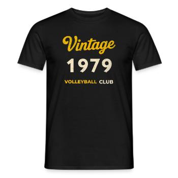 Vintage 1979 – Volleyball Club Retro Birth Year - Men's T-Shirt - black - Front - AI Model Male 178 light (178cm)